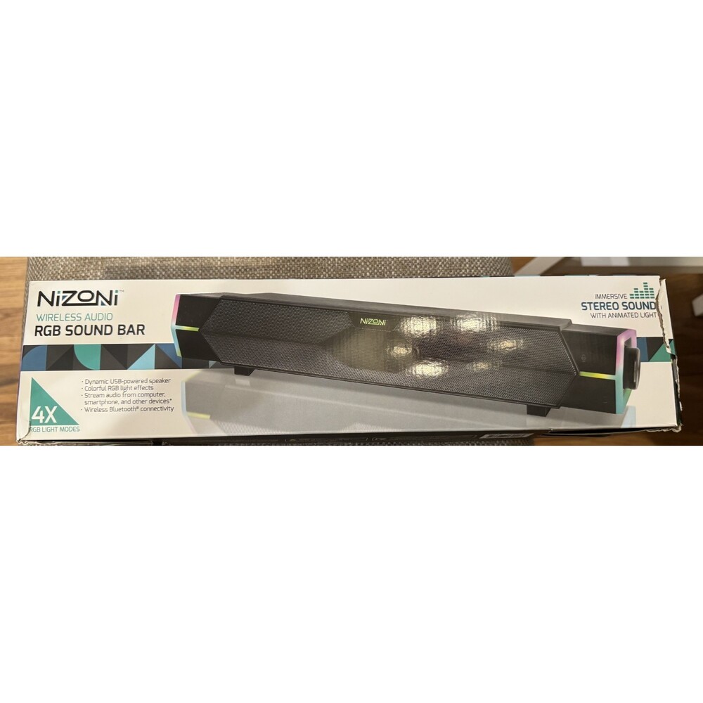 Nizoni Wireless Audio RBG Sound Bar Black